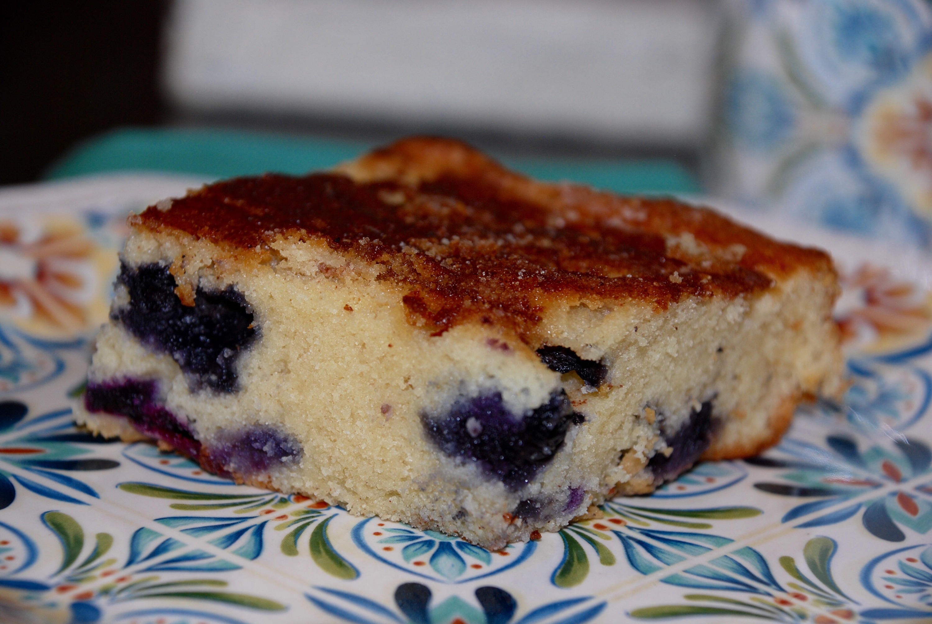 Blueberry Snack Cake is yummy with your morning coffee. www.PieLadyLife.com
