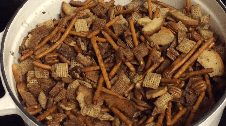 Baked Chex Mix original recipe on www.PieLadyLife.com